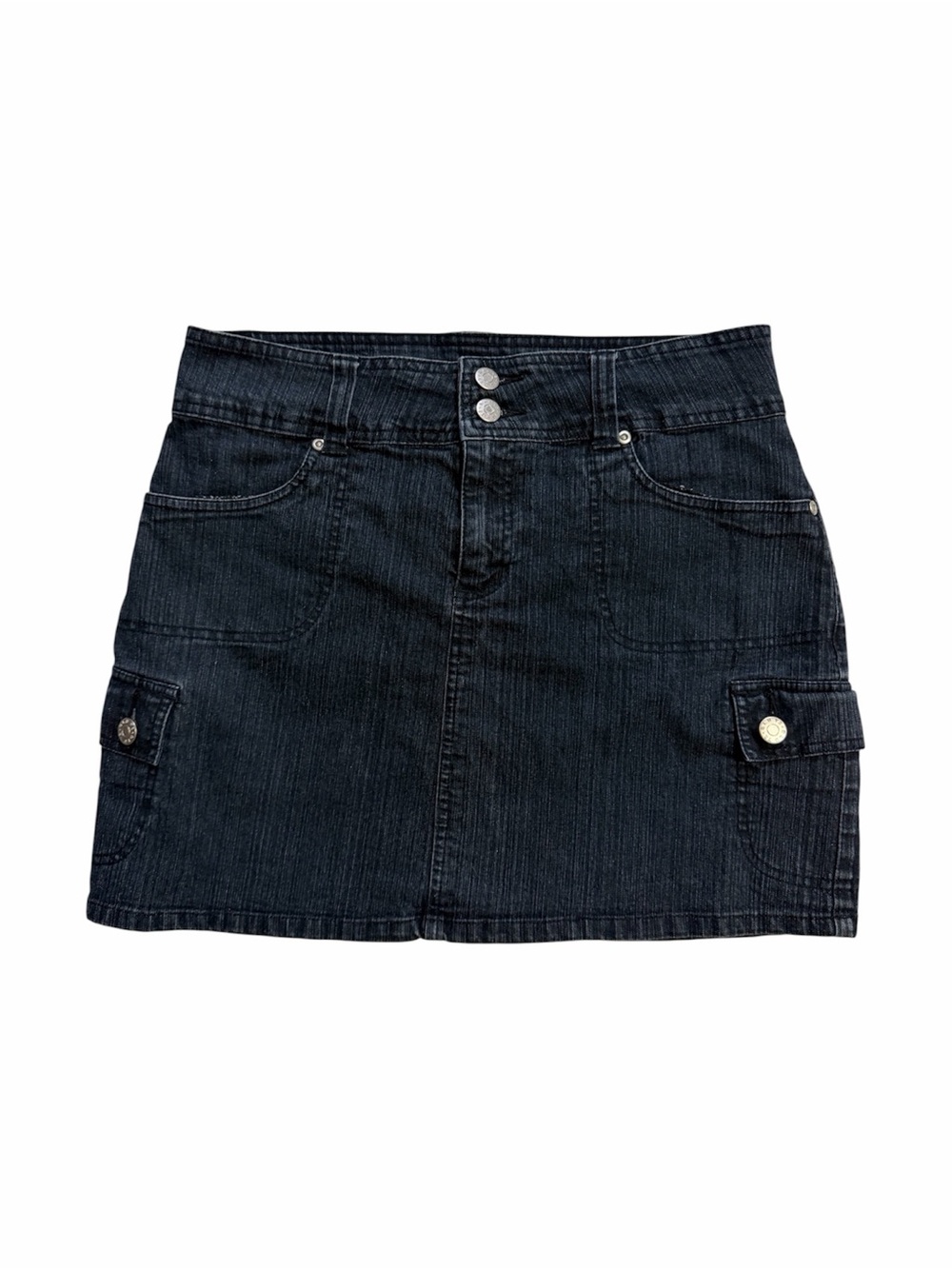 Y2K Dark Blue Cargo Denim Mini Skirt